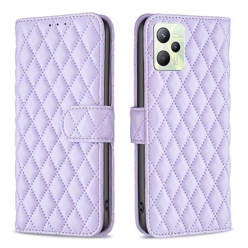 Leather Case Stands Flip Cover Holder B11F for Realme C35 Purple