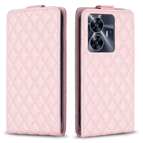 Leather Case Stands Flip Cover Holder B11F for Realme Narzo N55 Pink