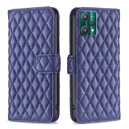 Leather Case Stands Flip Cover Holder B11F for Realme Q5 5G Blue