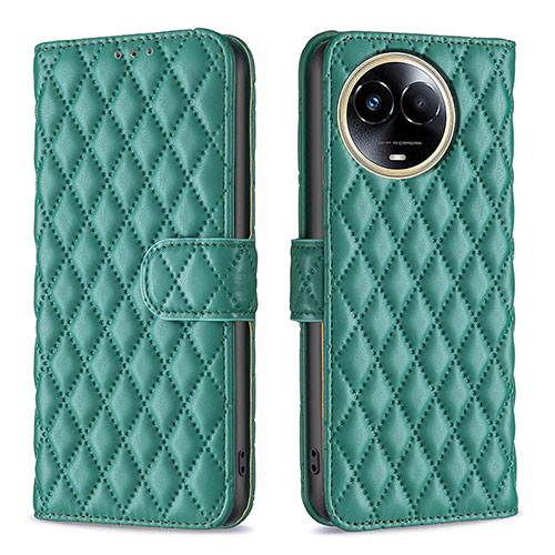 Leather Case Stands Flip Cover Holder B11F for Realme V50 5G Green