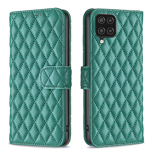 Leather Case Stands Flip Cover Holder B11F for Samsung Galaxy A12 5G Green