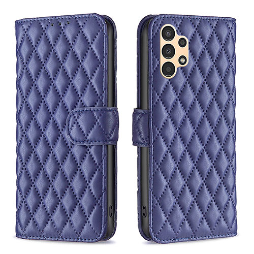 Leather Case Stands Flip Cover Holder B11F for Samsung Galaxy A13 4G Blue