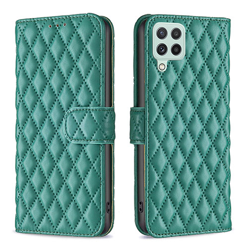 Leather Case Stands Flip Cover Holder B11F for Samsung Galaxy A22 4G Green