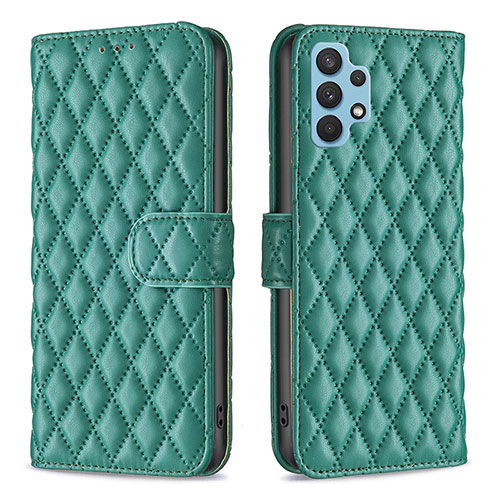 Leather Case Stands Flip Cover Holder B11F for Samsung Galaxy A32 4G Green