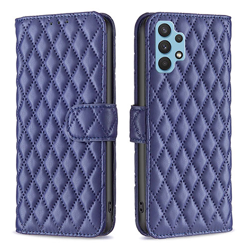 Leather Case Stands Flip Cover Holder B11F for Samsung Galaxy A32 5G Blue