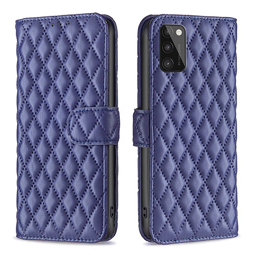 Leather Case Stands Flip Cover Holder B11F for Samsung Galaxy A41 Blue