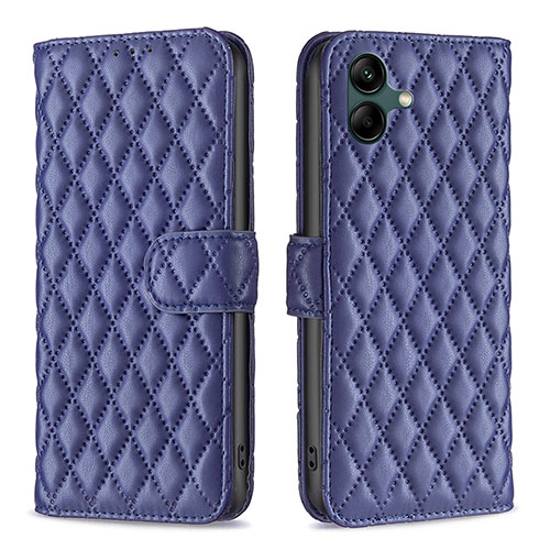 Leather Case Stands Flip Cover Holder B11F for Samsung Galaxy F04 Blue