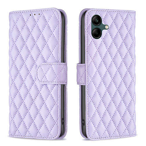 Leather Case Stands Flip Cover Holder B11F for Samsung Galaxy F04 Purple