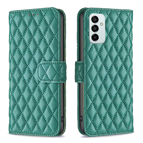 Leather Case Stands Flip Cover Holder B11F for Samsung Galaxy F23 5G Green