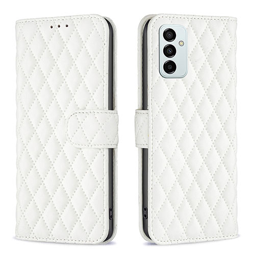 Leather Case Stands Flip Cover Holder B11F for Samsung Galaxy F23 5G White