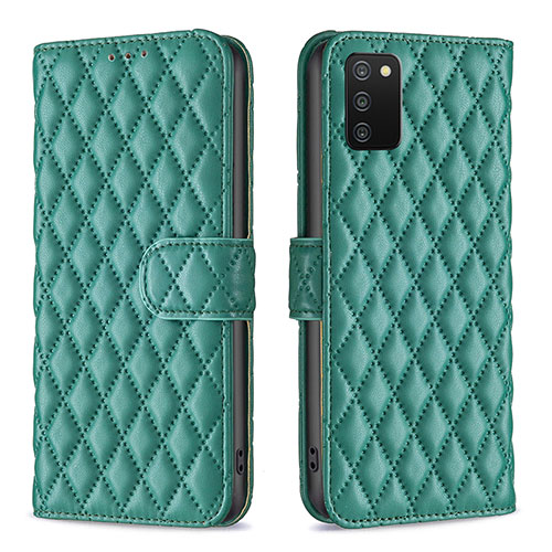 Leather Case Stands Flip Cover Holder B11F for Samsung Galaxy M02s Green