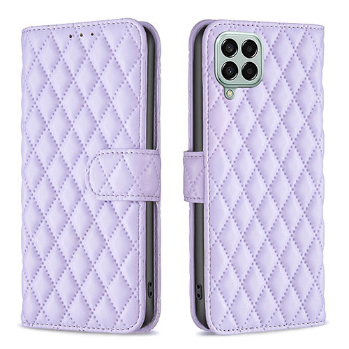 Leather Case Stands Flip Cover Holder B11F for Samsung Galaxy M33 5G Purple