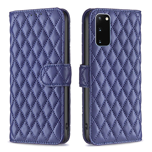 Leather Case Stands Flip Cover Holder B11F for Samsung Galaxy S20 5G Blue