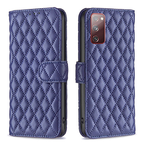 Leather Case Stands Flip Cover Holder B11F for Samsung Galaxy S20 FE 4G Blue