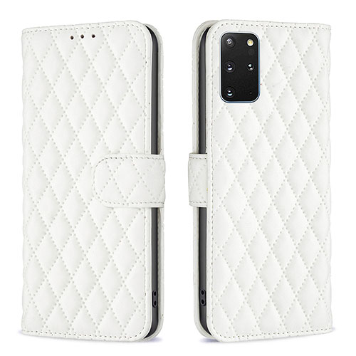 Leather Case Stands Flip Cover Holder B11F for Samsung Galaxy S20 Plus 5G White