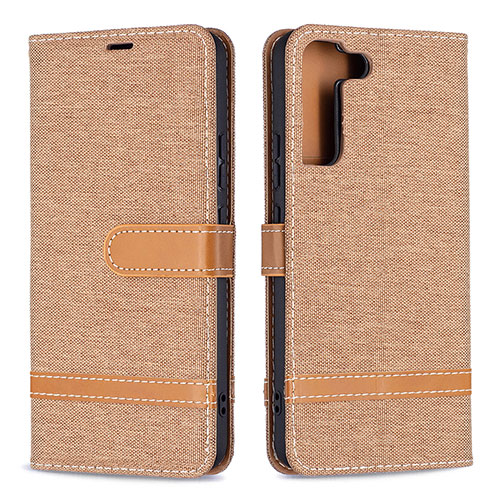 Leather Case Stands Flip Cover Holder B11F for Samsung Galaxy S21 5G Gold