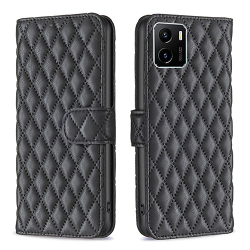 Leather Case Stands Flip Cover Holder B11F for Vivo Y15C Black