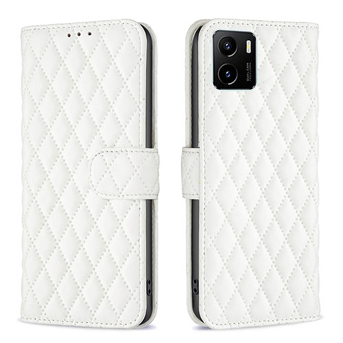 Leather Case Stands Flip Cover Holder B11F for Vivo Y15C White