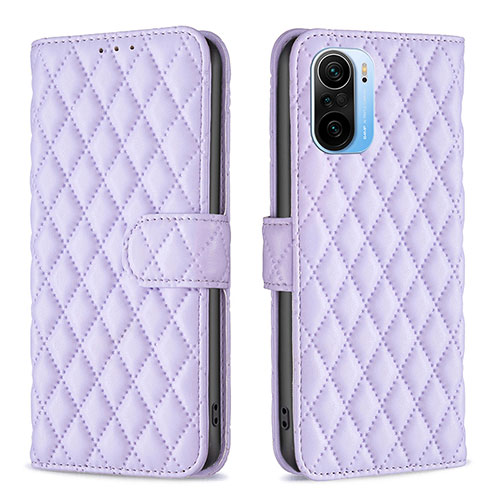 Leather Case Stands Flip Cover Holder B11F for Xiaomi Mi 11i 5G Purple