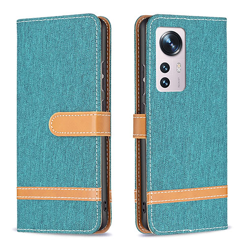 Leather Case Stands Flip Cover Holder B11F for Xiaomi Mi 12 5G Green