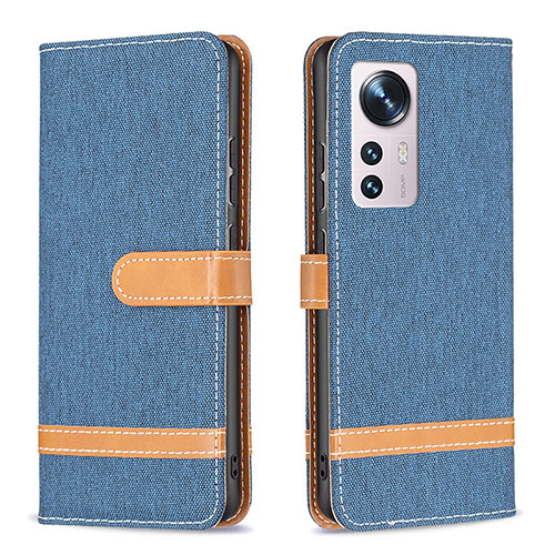 Leather Case Stands Flip Cover Holder B11F for Xiaomi Mi 12 Pro 5G Sky Blue