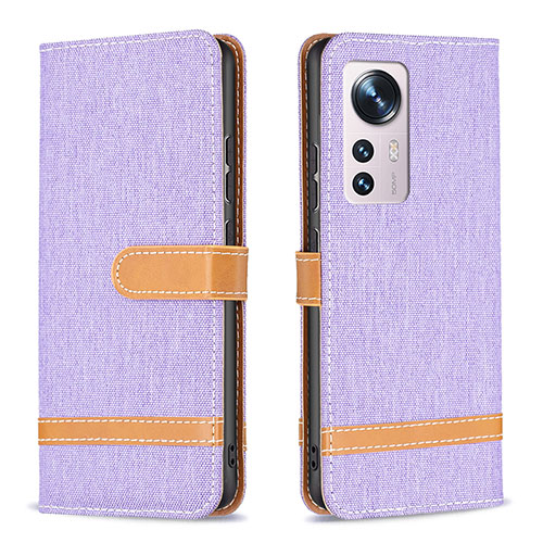 Leather Case Stands Flip Cover Holder B11F for Xiaomi Mi 12S 5G Clove Purple