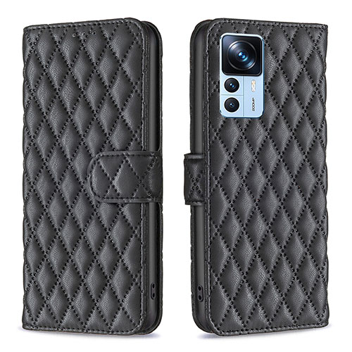 Leather Case Stands Flip Cover Holder B11F for Xiaomi Mi 12T 5G Black