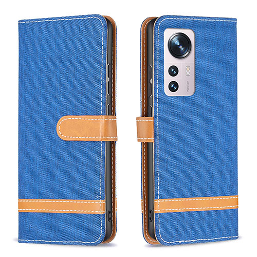 Leather Case Stands Flip Cover Holder B11F for Xiaomi Mi 12X 5G Blue