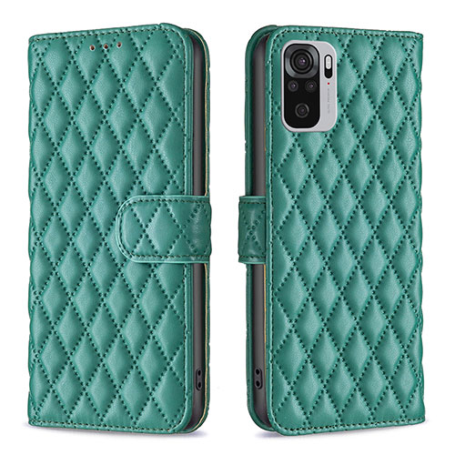 Leather Case Stands Flip Cover Holder B11F for Xiaomi Poco M5S Green
