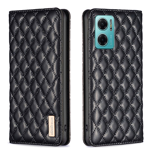 Leather Case Stands Flip Cover Holder B11F for Xiaomi Redmi 10 Prime Plus 5G Black