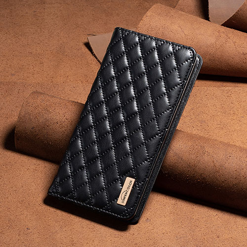 Leather Case Stands Flip Cover Holder B11F for Xiaomi Redmi 11A 4G Black