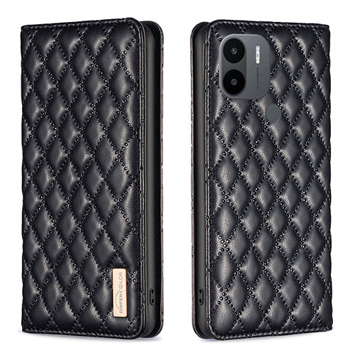 Leather Case Stands Flip Cover Holder B11F for Xiaomi Redmi A1 Plus Black