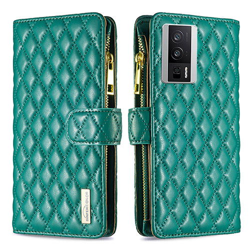 Leather Case Stands Flip Cover Holder B11F for Xiaomi Redmi K60 Pro 5G Green