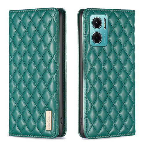 Leather Case Stands Flip Cover Holder B11F for Xiaomi Redmi Note 11E 5G Green