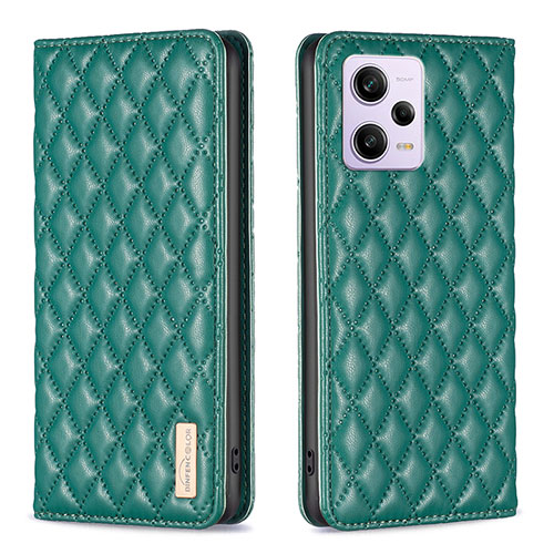 Leather Case Stands Flip Cover Holder B11F for Xiaomi Redmi Note 12 Pro+ Plus 5G Green