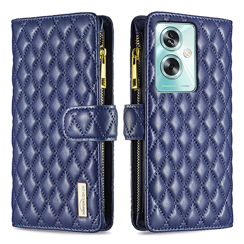 Leather Case Stands Flip Cover Holder B12F for Oppo A79 5G Blue