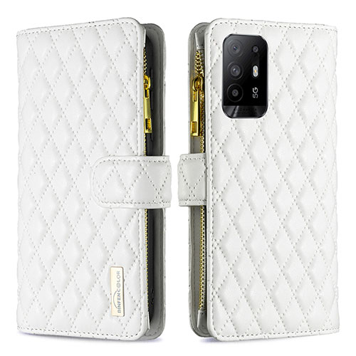 Leather Case Stands Flip Cover Holder B12F for Oppo A94 5G White