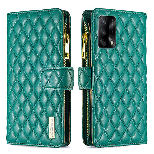 Leather Case Stands Flip Cover Holder B12F for Oppo F19s Green