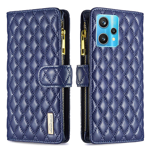 Leather Case Stands Flip Cover Holder B12F for Realme 9 Pro+ Plus 5G Blue