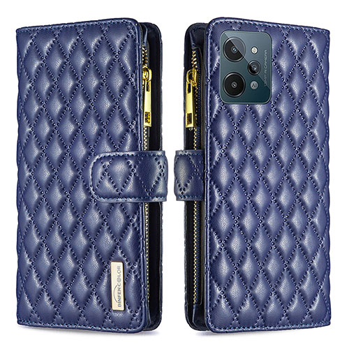 Leather Case Stands Flip Cover Holder B12F for Realme C31 Blue