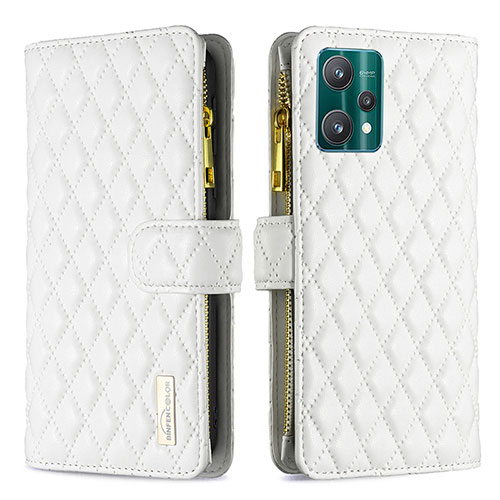 Leather Case Stands Flip Cover Holder B12F for Realme V25 5G White