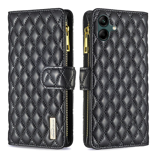 Leather Case Stands Flip Cover Holder B12F for Samsung Galaxy A04E Black