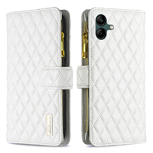 Leather Case Stands Flip Cover Holder B12F for Samsung Galaxy A05 White