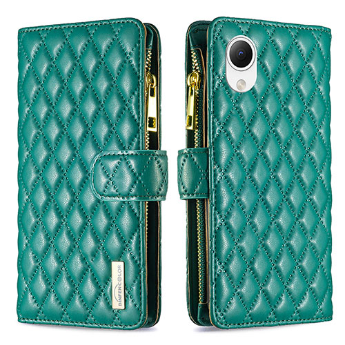Leather Case Stands Flip Cover Holder B12F for Samsung Galaxy A23s Green