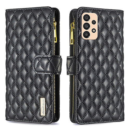 Leather Case Stands Flip Cover Holder B12F for Samsung Galaxy A33 5G Black