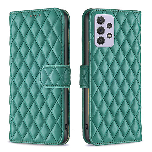 Leather Case Stands Flip Cover Holder B12F for Samsung Galaxy A52s 5G Green