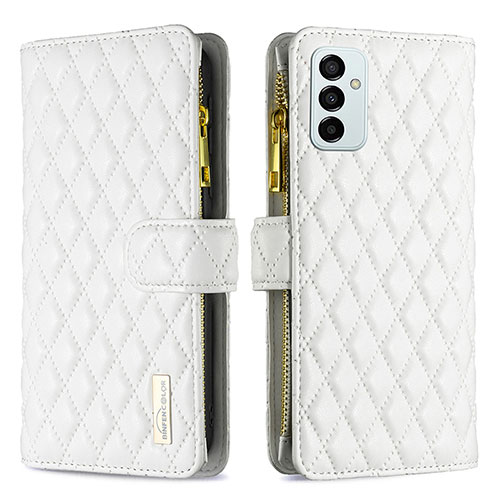 Leather Case Stands Flip Cover Holder B12F for Samsung Galaxy F23 5G White