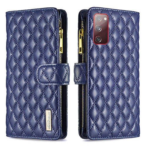 Leather Case Stands Flip Cover Holder B12F for Samsung Galaxy S20 FE (2022) 5G Blue