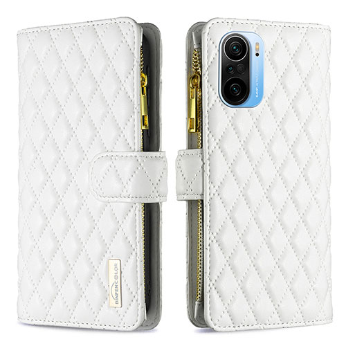 Leather Case Stands Flip Cover Holder B12F for Xiaomi Mi 11i 5G White