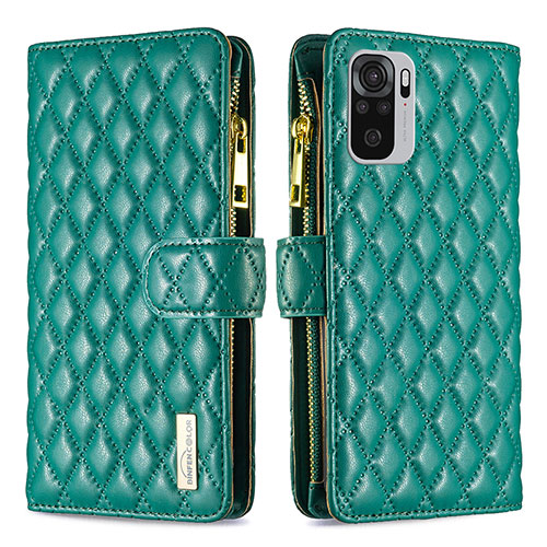 Leather Case Stands Flip Cover Holder B12F for Xiaomi Redmi Note 11 SE India 4G Green